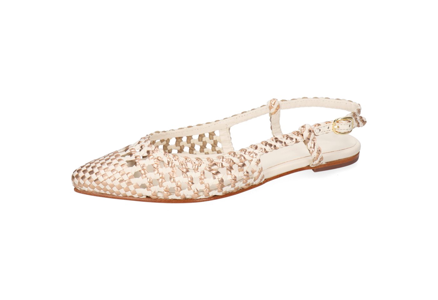 melvin & hamilton Fiora 3 Leder-Geflochtene Schuhe für Damen Ballerina Flache Absätze, Echtes Leder, Von Hand geflochten