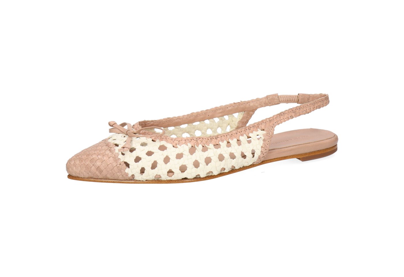 melvin & hamilton Fiora 5 Leder-Ballerinas für Damen Ballerina Flache Absätze, Echtes Leder, Von Hand geflochten (rosa)
