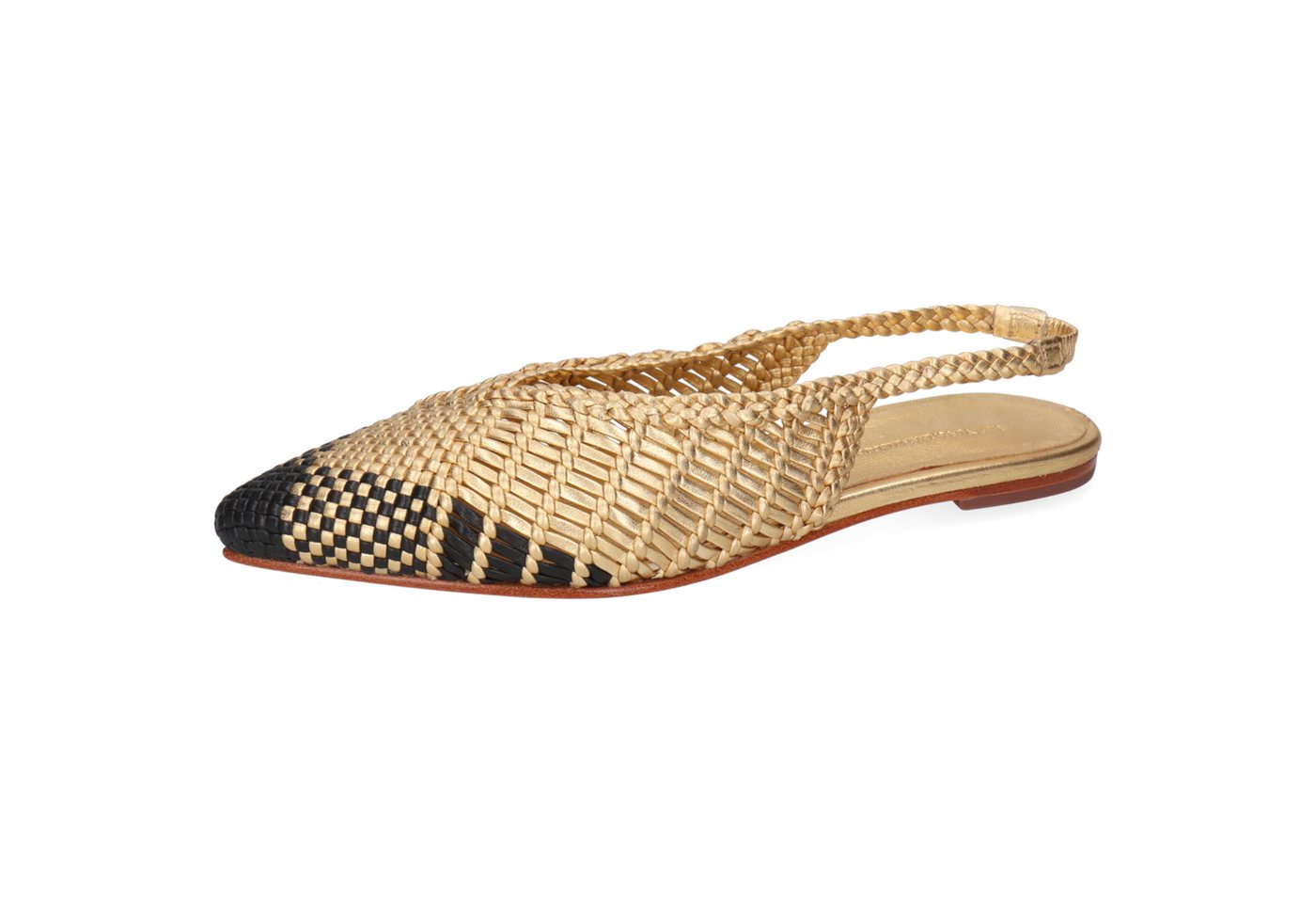 melvin & hamilton Fiora 6 Leder-Geflochtene Schuhe für Damen Ballerina Flache Absätze, Echtes Leder, Von Hand geflochten