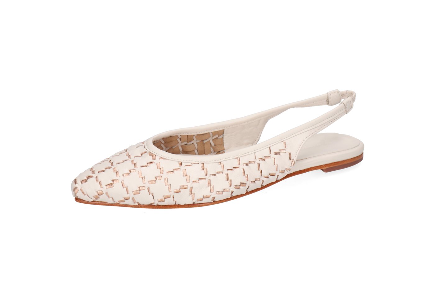 melvin & hamilton Fiora 7 Leder-Geflochtene Schuhe für Damen Ballerina Flache Absätze, Echtes Leder, Von Hand geflochten