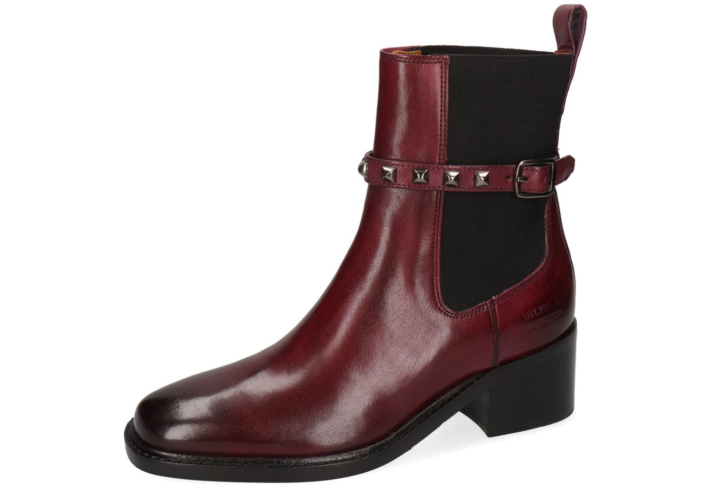 melvin & hamilton Hadley 4 Leder-Jodhpur Boots für Damen Stiefelette Block-Absatz, Echtes Leder, Vegetabile Gerbung