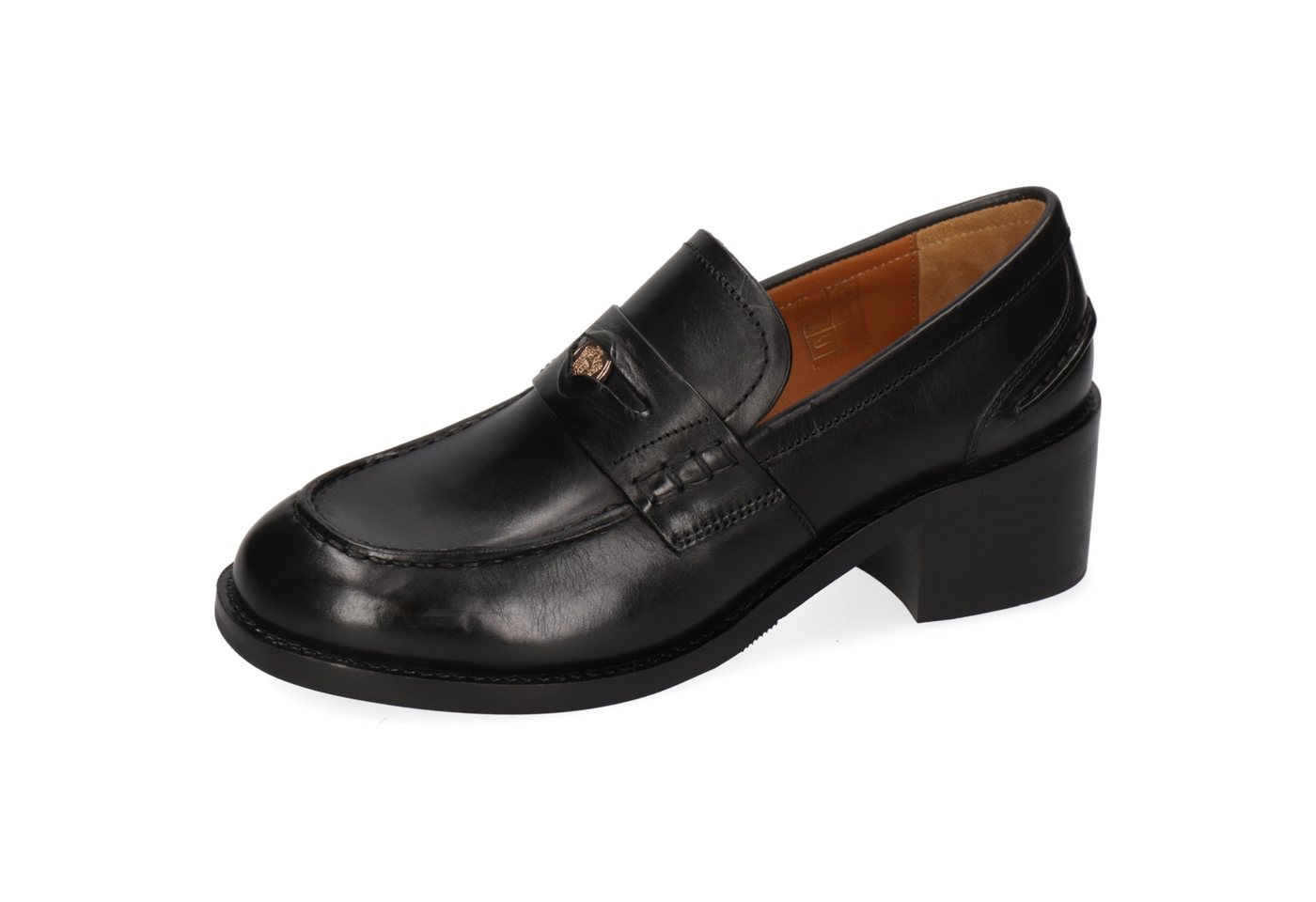 melvin & hamilton Imke 1 Leder-Loafers für Damen Loafer Block-Absatz, Echtes Leder, Vegetabile Gerbung