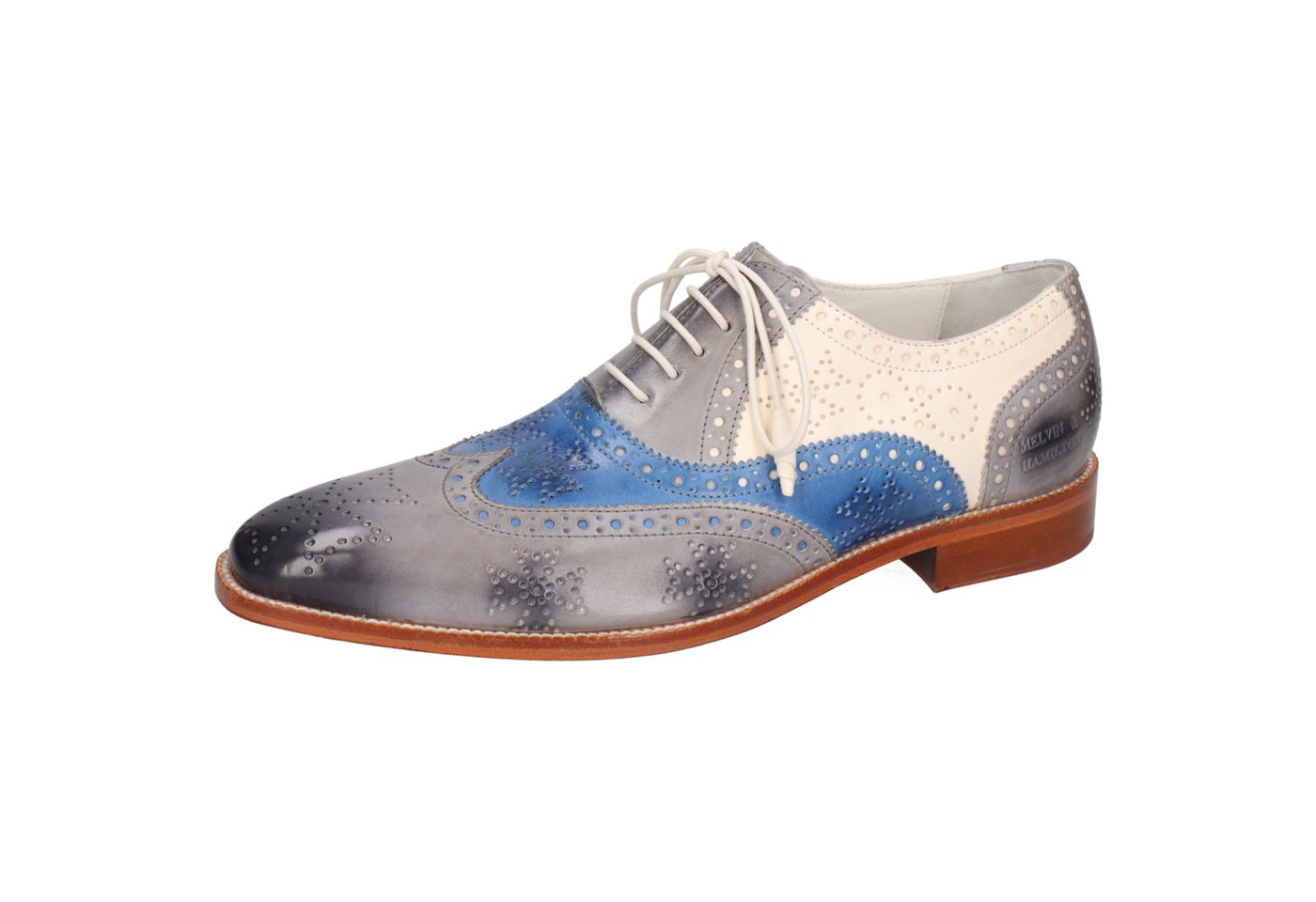 melvin & hamilton Jeff 28 Leder-Oxford Schuhe für Herren Schnürschuh Flache Absätze, Echtes Leder
