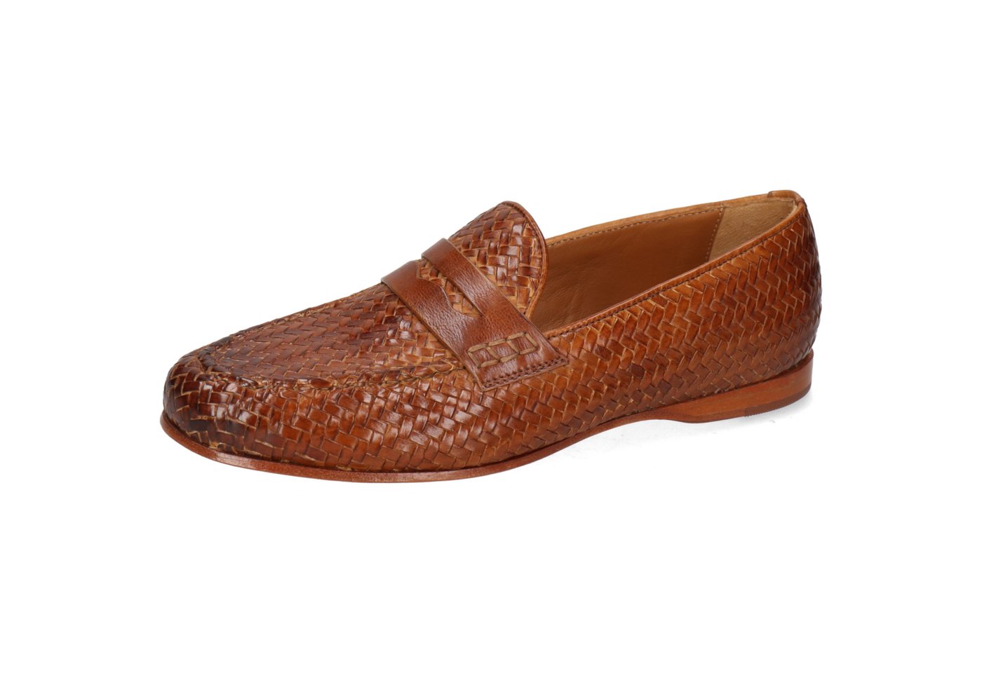 melvin & hamilton Julietta 7 Leder-Loafers für Damen Loafer Flache Absätze, Echtes Leder, Vegetabile Gerbung, Von Hand geflochten