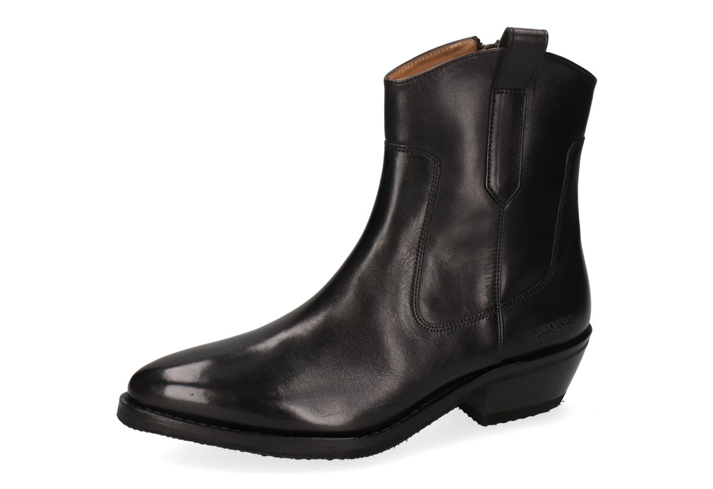 melvin & hamilton Melody 2 Leder-Western Boots für Damen Stiefelette Kubanischer Absatz, Echtes Leder, Vegetabile Gerbung