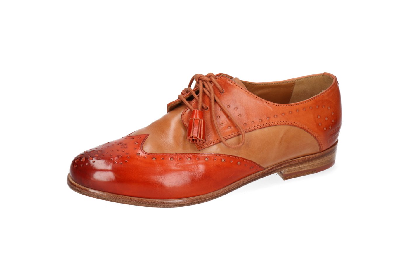 melvin & hamilton Selina 41 Leder-Derby Schuhe für Damen Schnürschuh Flache Absätze, Echtes Leder, Vegetabile Gerbung