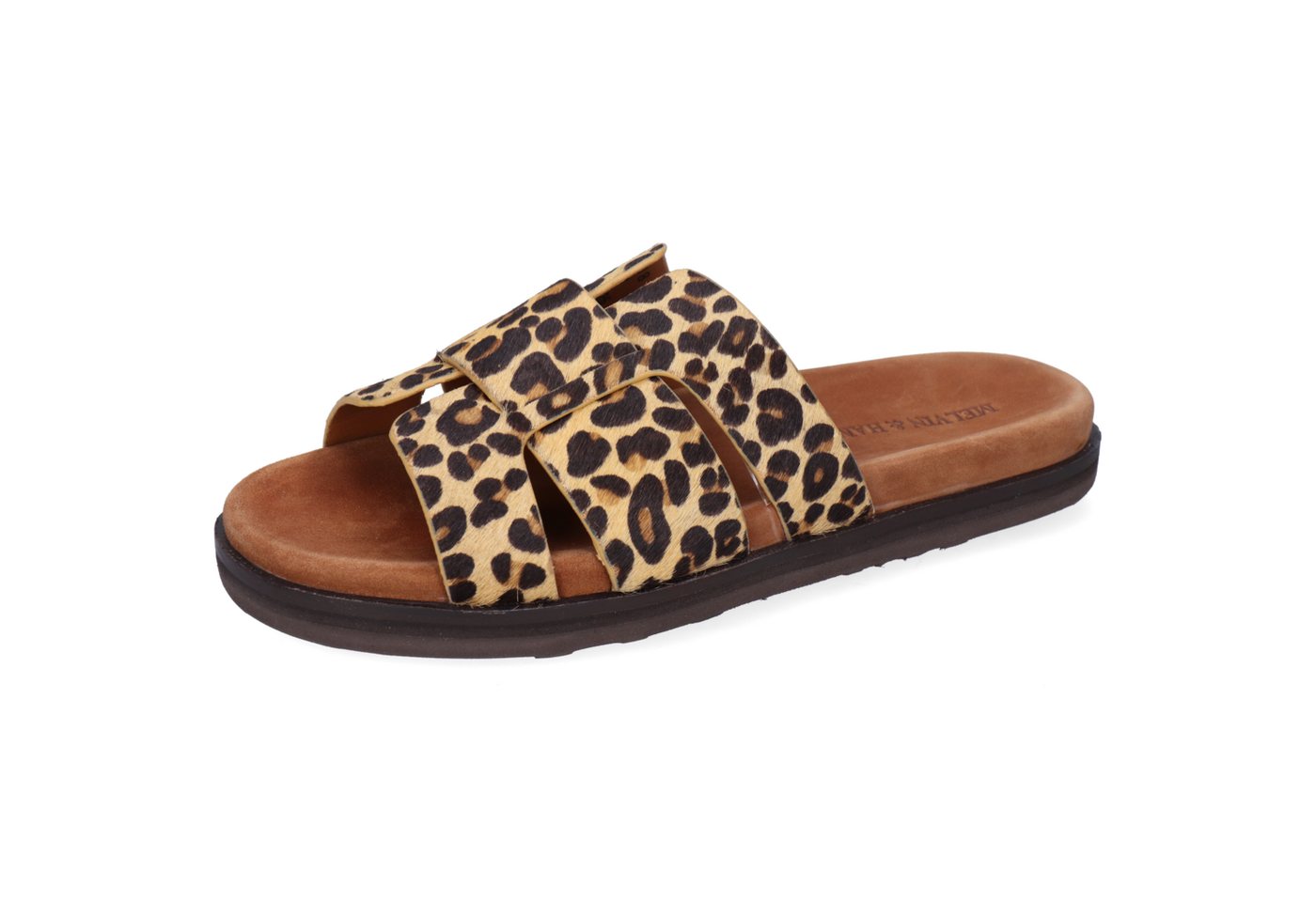 melvin & hamilton Siri 8 Leder-Pantoletten für Damen Pantolette Flache Absätze, Echtes Leder (beige/bunt)