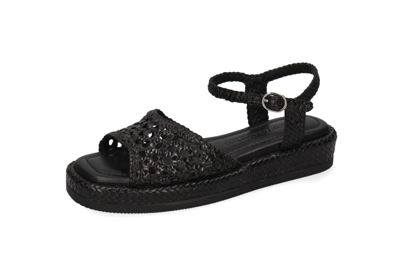 melvin & hamilton Vim 3 Leder-Geflochtene Schuhe für Damen Sandale Plateausohlen, Echtes Leder, Von Hand geflochten