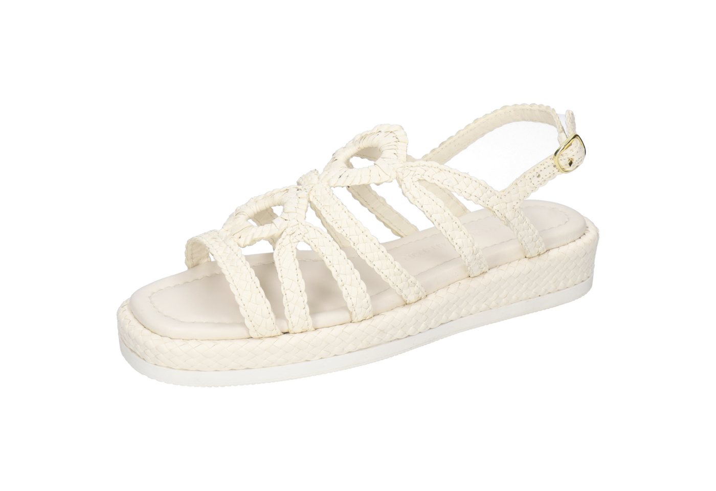 melvin & hamilton Vim 4 Leder-Geflochtene Schuhe für Damen Sandale Plateausohlen, Echtes Leder, Von Hand geflochten