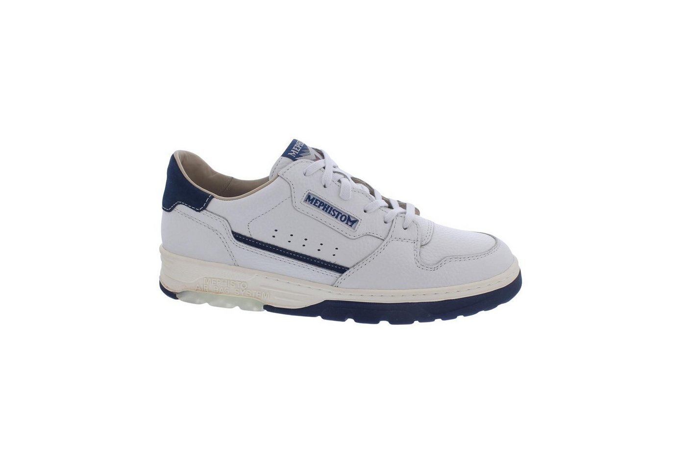 mephisto Marius Halbschuh 1330/ 3669, Weiß Glattleder mit Nubukelement Schnürschuh