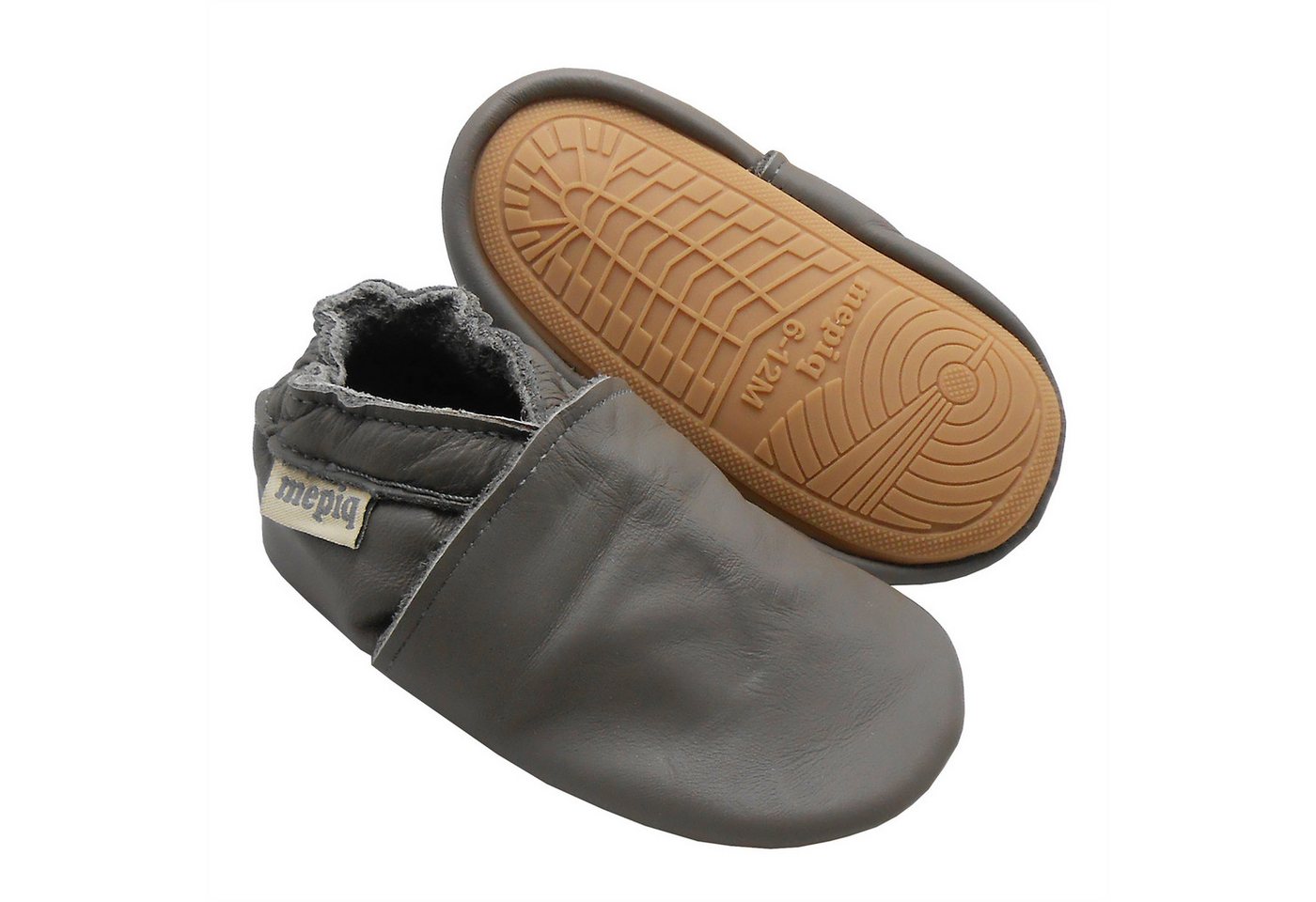 mepiq Baby Lauflernschuhe aus 100 % Leder mit rutschfester Sohle Krabbelschuh