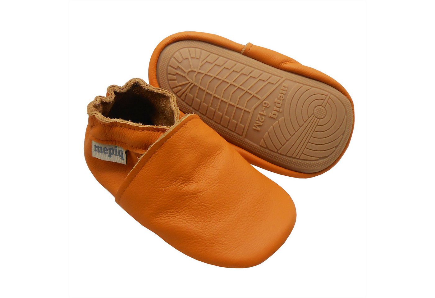 mepiq Baby Lauflernschuhe aus 100 % Leder mit rutschfester Sohle Krabbelschuh