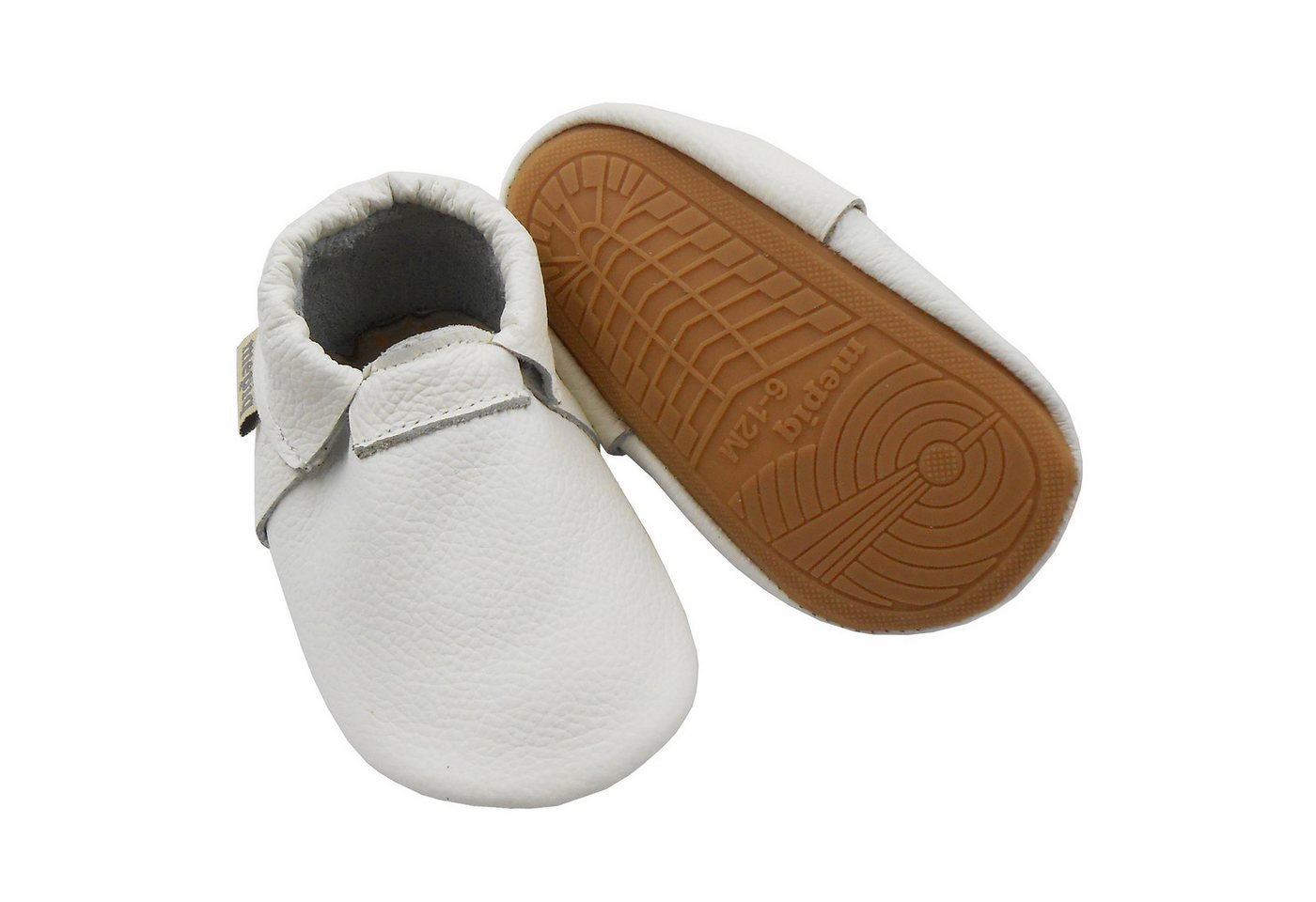 mepiq Baby Lauflernschuhe aus 100 % Leder mit rutschfester Sohle Krabbelschuh