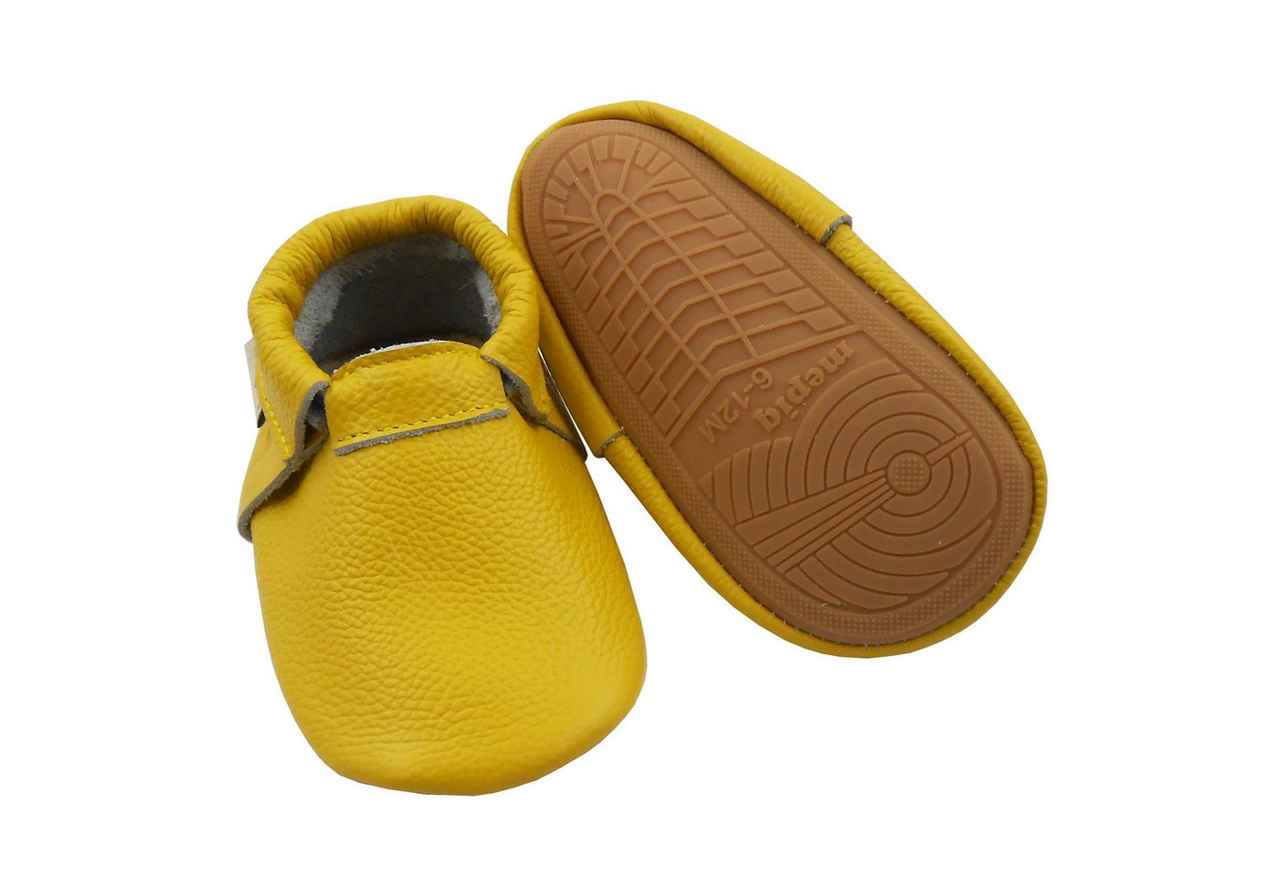 mepiq Baby Lauflernschuhe aus 100 % Leder mit rutschfester Sohle Krabbelschuh