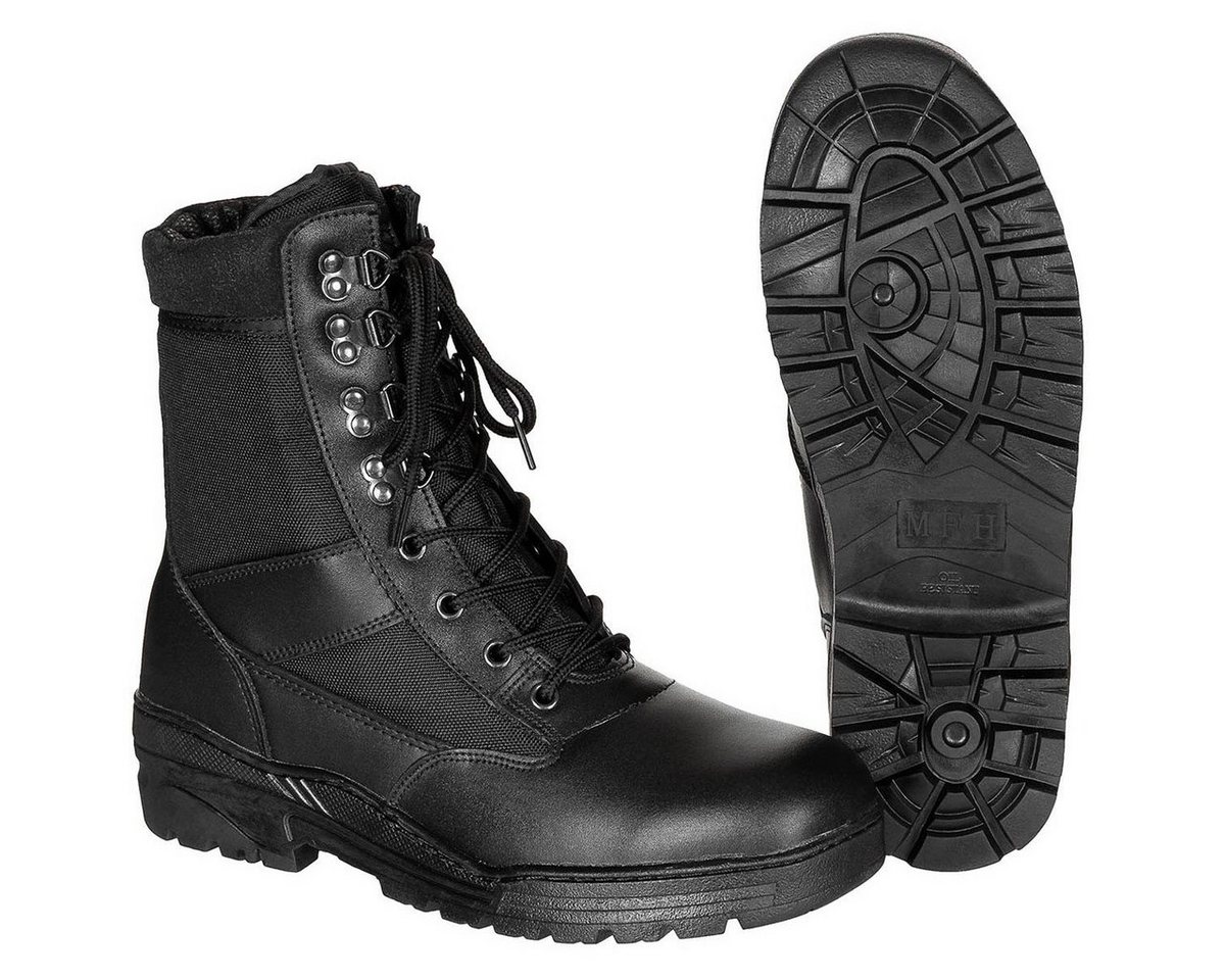 MFH Stiefel, "Security", schwarz, 8-Loch, Gummisohle 44 Outdoorschuh