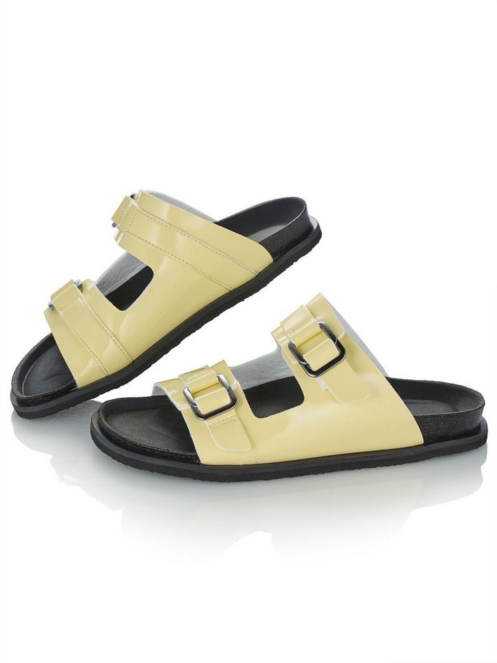 MIALUSSO Sandale Pantolette in Lack-Optik