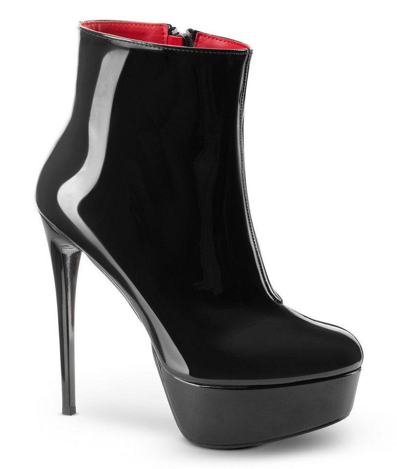 Michael Soul Valeria schwarz lack Plateaustiefelette Bequeme Stylische Abendschuhe