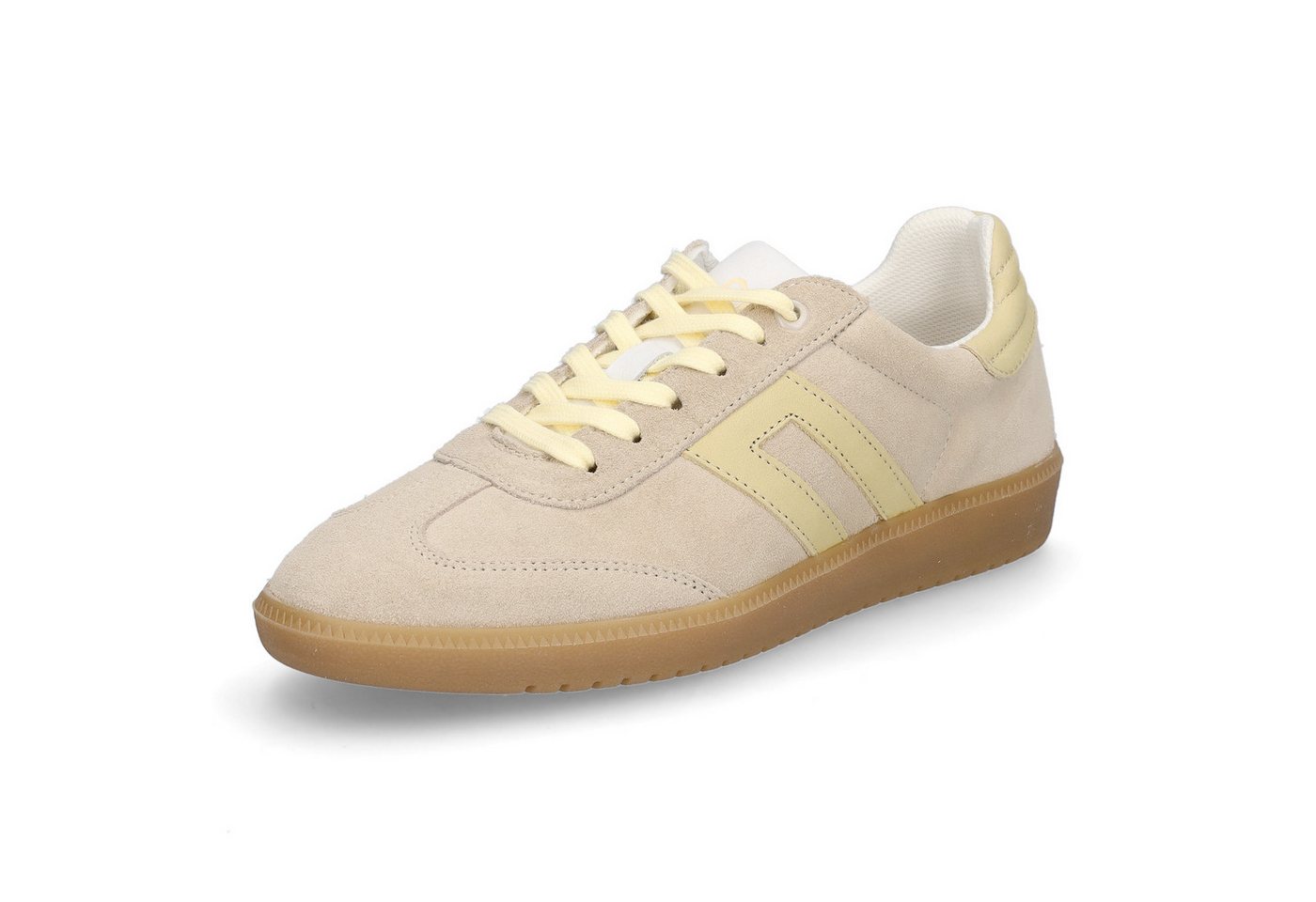 MIDS MORGAN Damen Sneaker sand aus Velourleder mit herausnehmbarer Innensohle und Schnürung
