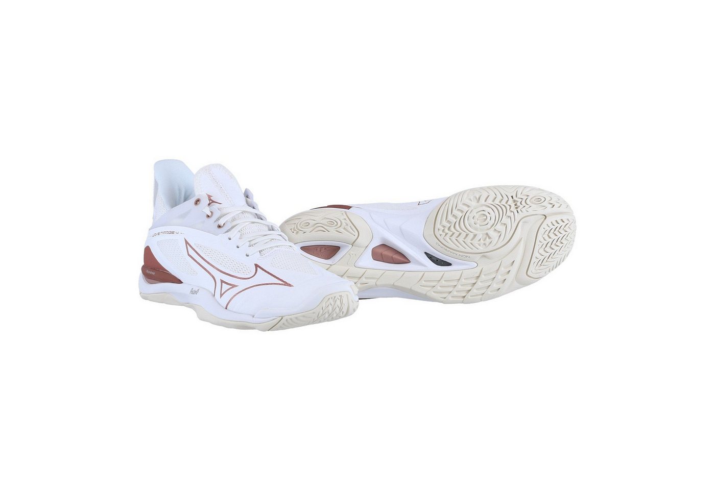 Mizuno Hallen-Indoorschuhe Wave Mirage 4 beige/weiss Damen Squashschuh