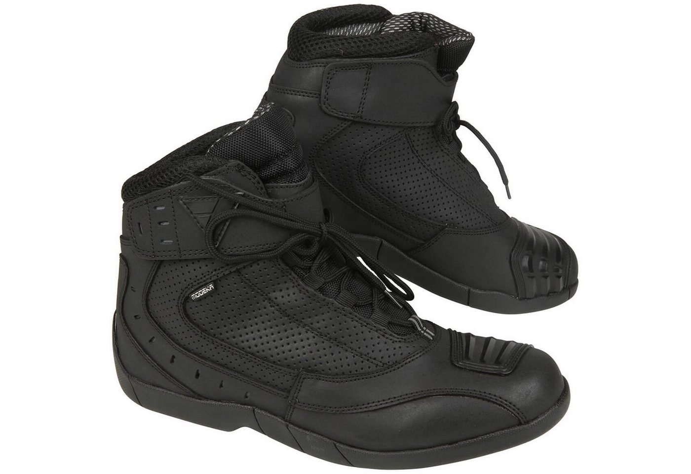 Modeka Black Rider Stiefel schwarz 47 Motorradstiefel (Packung, Antistatische und Öl- und Benzinfeste Sohle)