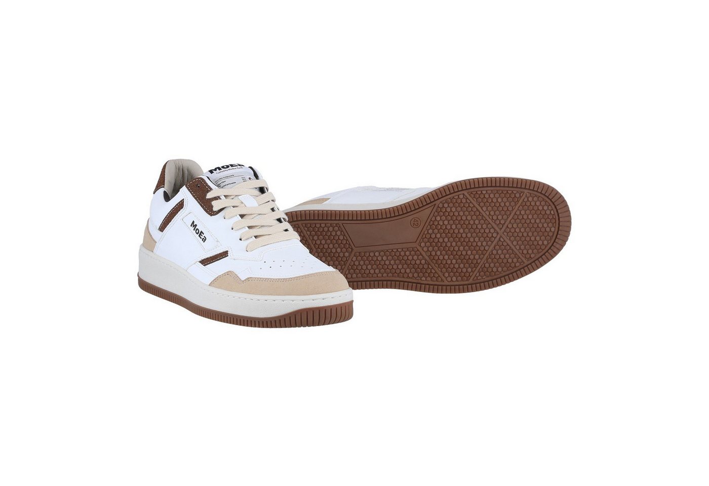 Moea Gen1 - Suede White & Brown - weiss/beige/braun Sneaker