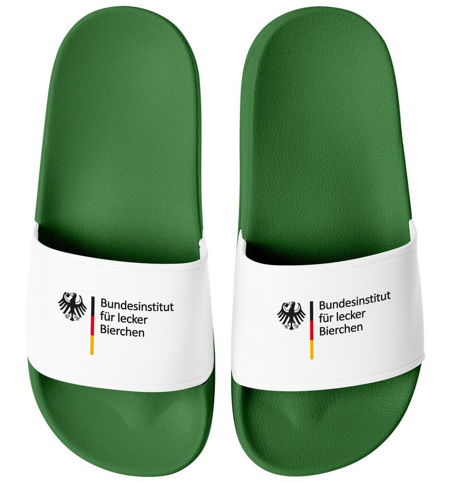 MoonWorks Badeschlappen Badelatschen Unisex mit Aufdruck Bundesinstitut für Badesandale