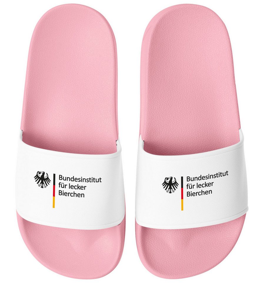 MoonWorks Badeschlappen Badelatschen Unisex mit Aufdruck Bundesinstitut für Badesandale
