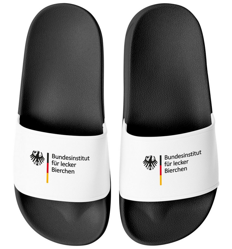 MoonWorks Badeschlappen Badelatschen Unisex mit Aufdruck Bundesinstitut für Badesandale