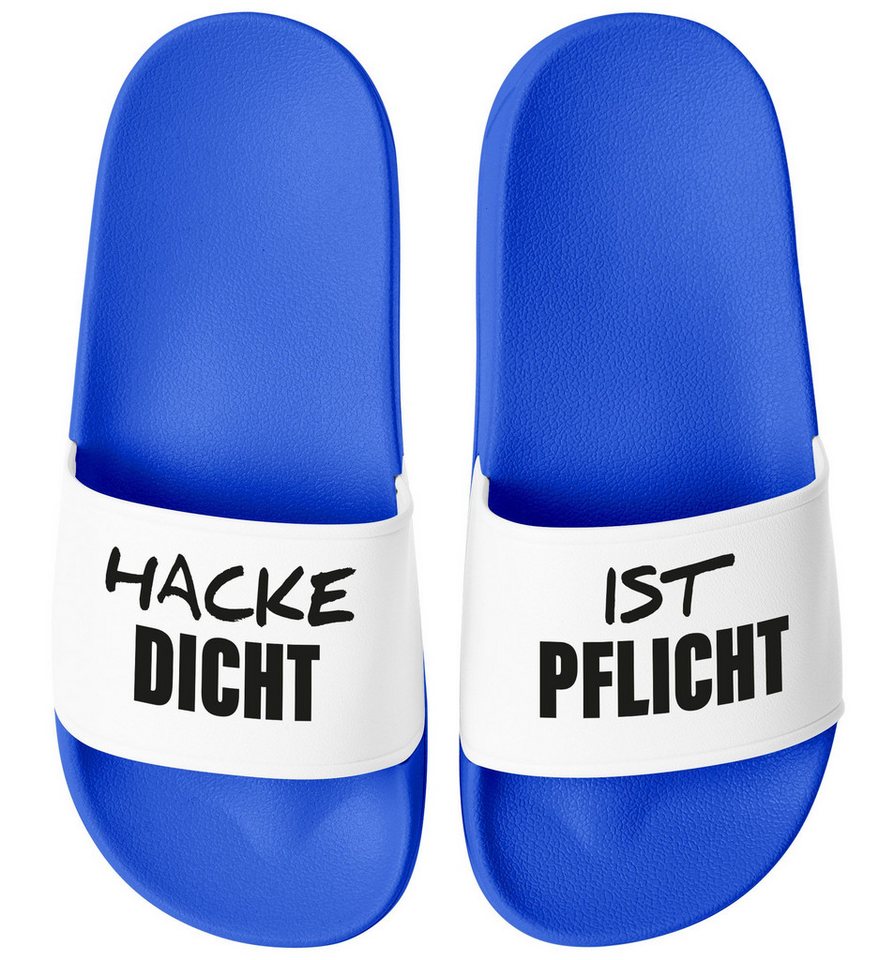 MoonWorks Badeschlappen Badelatschen Unisex mit Aufdruck Hacke Dicht ist Badesandale