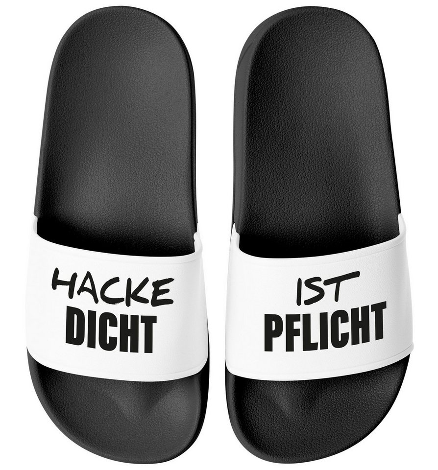 MoonWorks Badeschlappen Badelatschen Unisex mit Aufdruck Hacke Dicht ist Badesandale