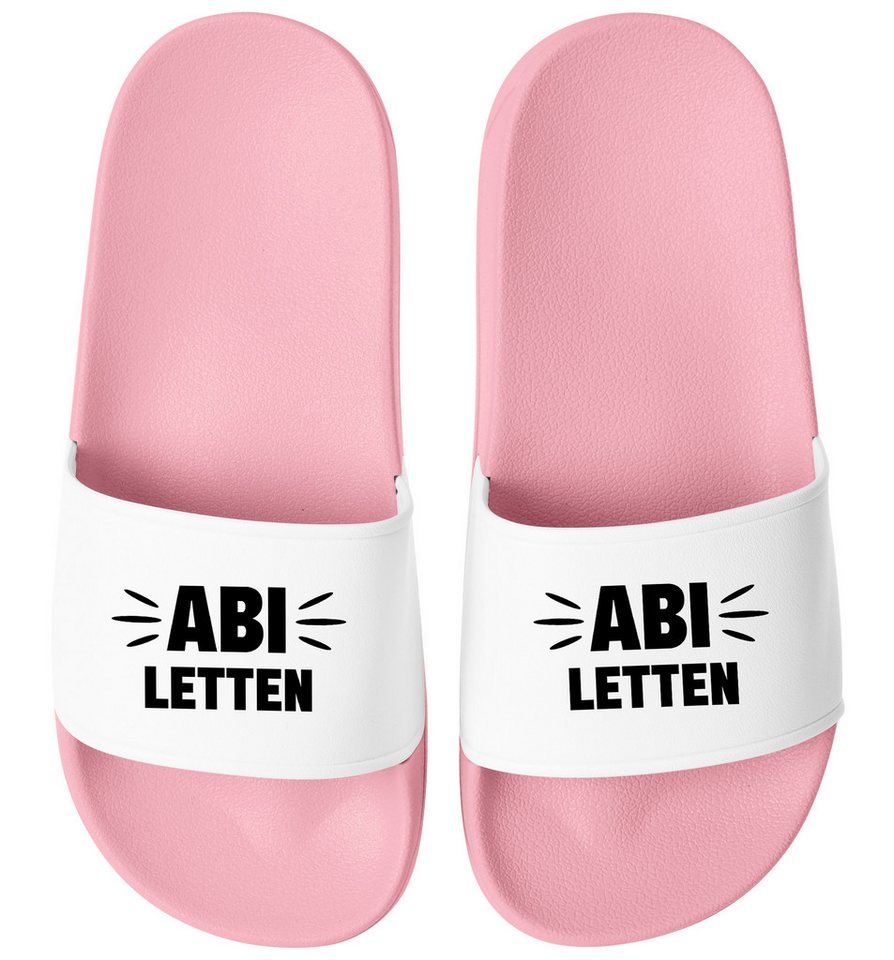 MoonWorks Badeschlappen Damen Abiletten - Abitur Geschenke Schulabschluss Abi - Badesandale (rosa/weiß)
