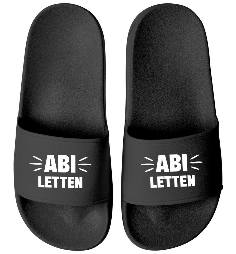 MoonWorks Badeschlappen Damen Abiletten - Abitur Geschenke Schulabschluss Abi - Badesandale (schwarz)