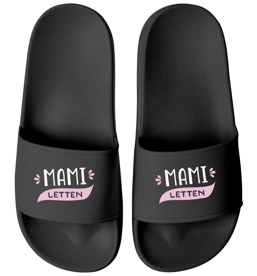 MoonWorks Badeschlappen Mama Oma Letten Badelatschen Damen mit Print Lustig Badesandale