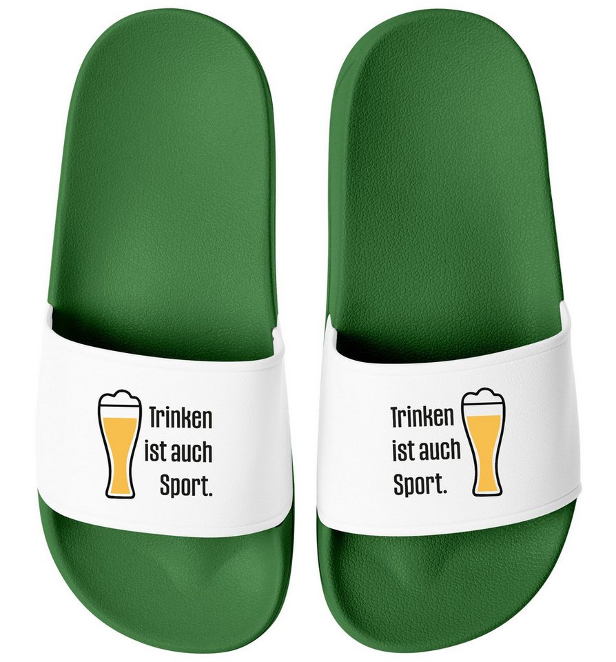MoonWorks Badeschlappen mit Spruch Bier Badelatschen Unisex Fun Geschenk für Badesandale