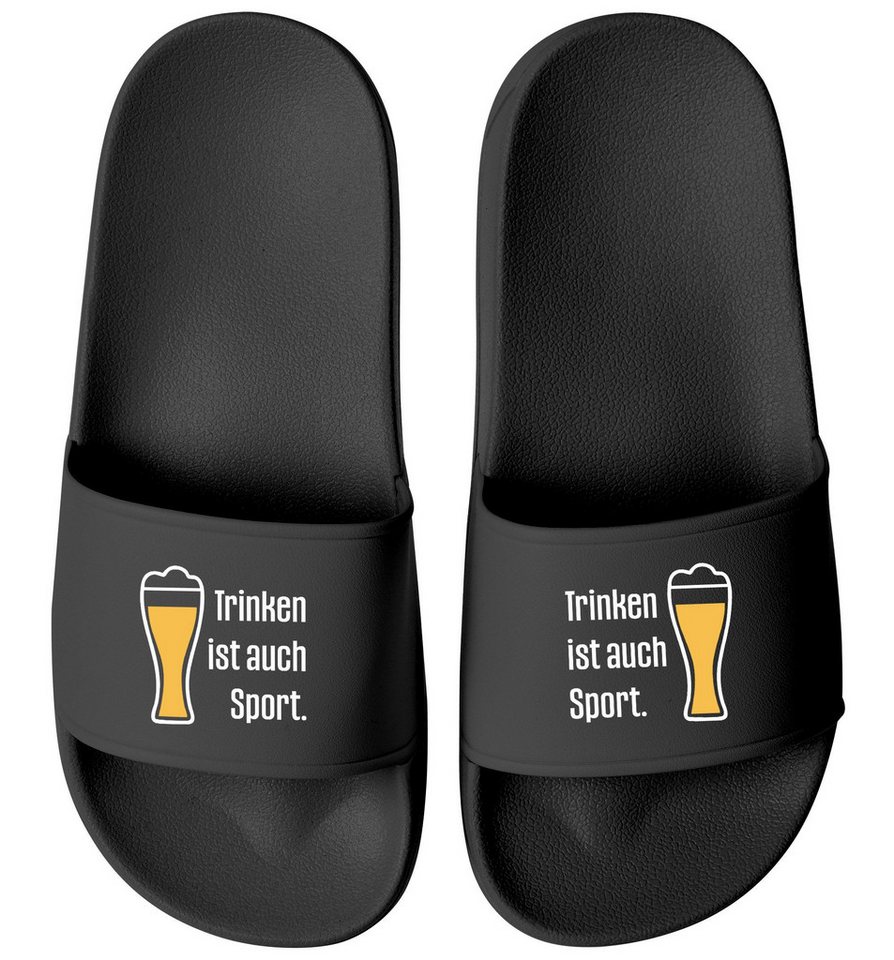 MoonWorks Badeschlappen mit Spruch Bier Badelatschen Unisex Fun Geschenk für Badesandale