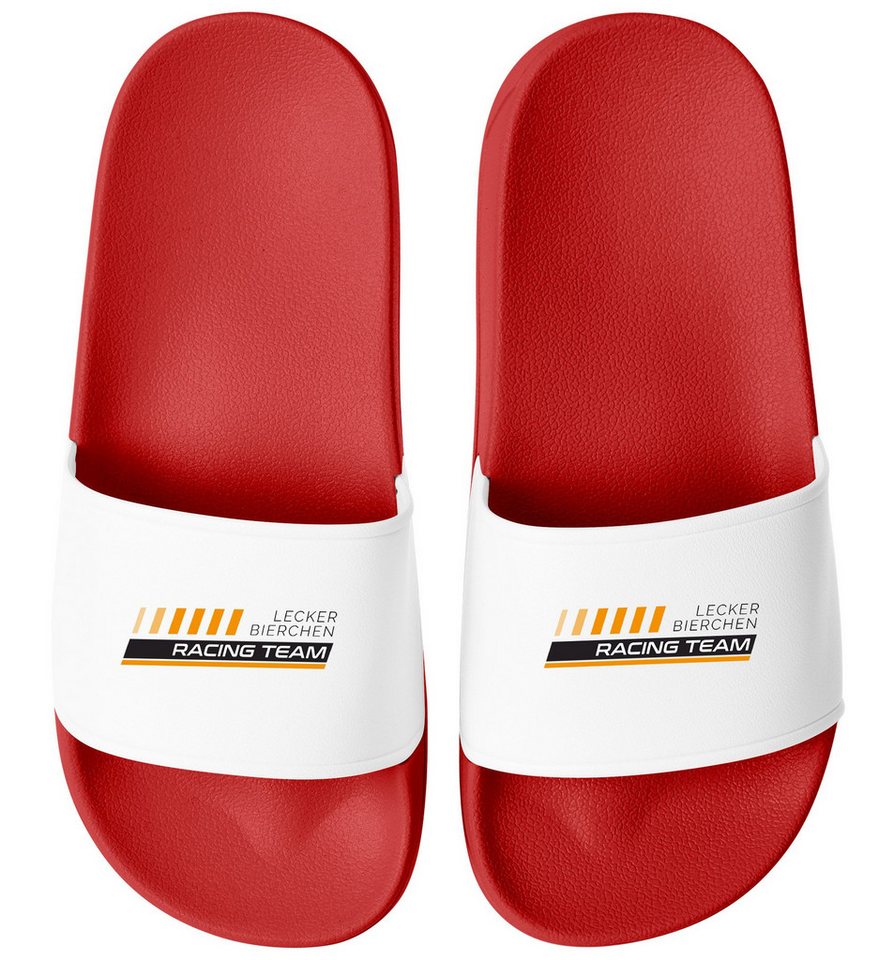 MoonWorks Badeschlappen mit Spruch Lecker Bierchen Badelatschen Unisex mit Badesandale