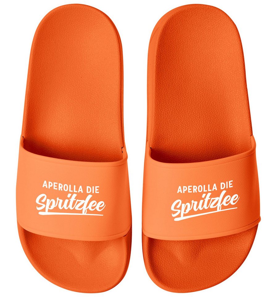 MoonWorks Badeschlappen Spruch Aperolla die Spritzfee Badelatschen Damen Badesandale