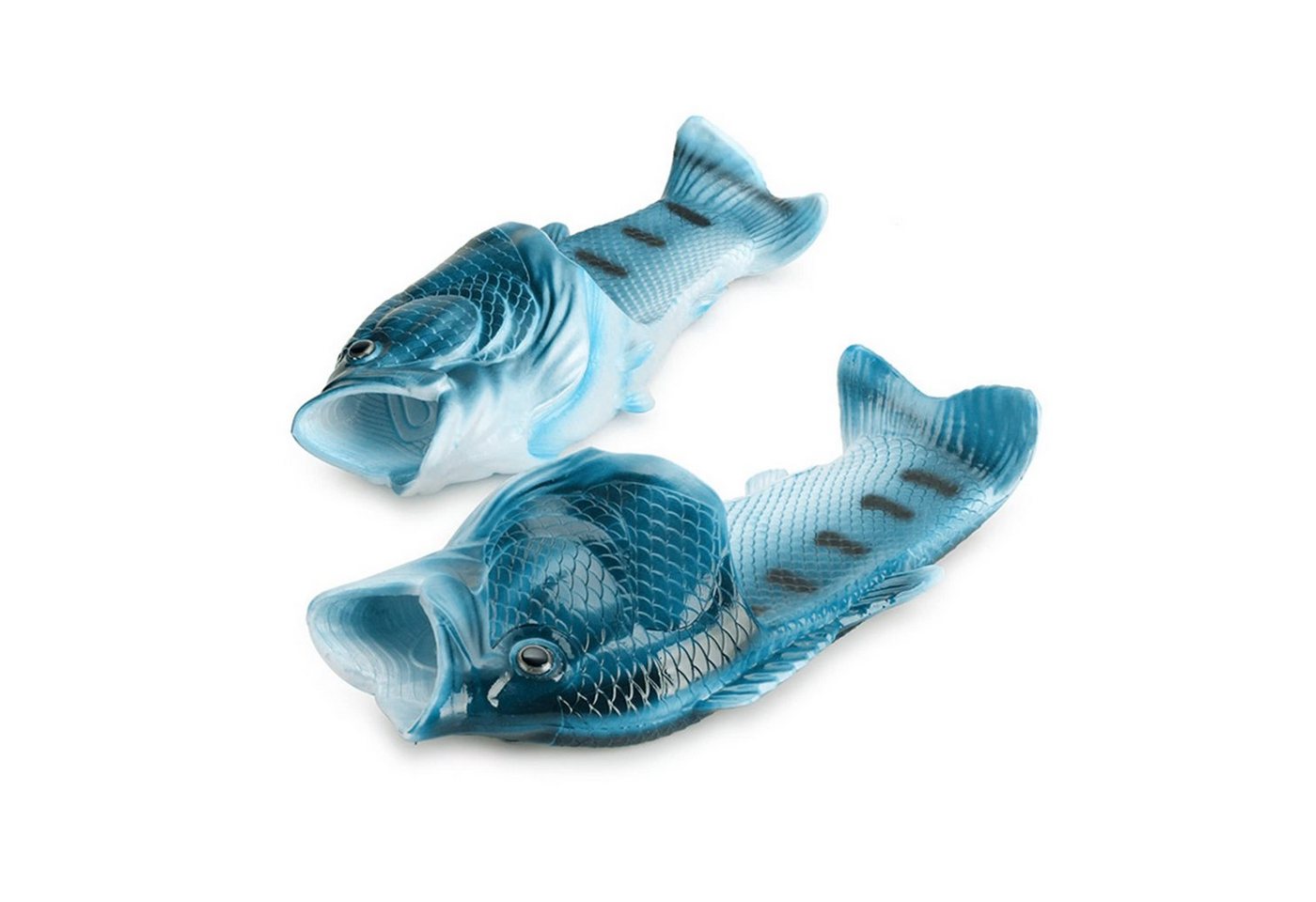 MST Fisch Sandalen, Schlappen, Strandschuhe, Geschenk für Angler Hausschuh (blau)