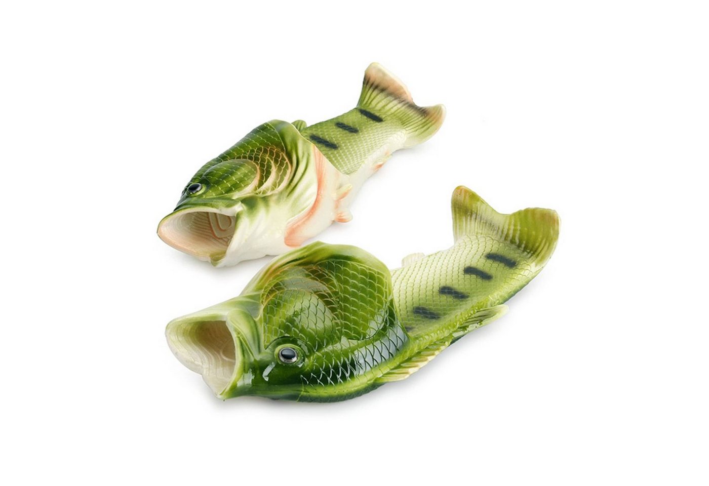 MST Fisch Sandalen, Schlappen, Strandschuhe, Geschenk für Angler Hausschuh (grün)