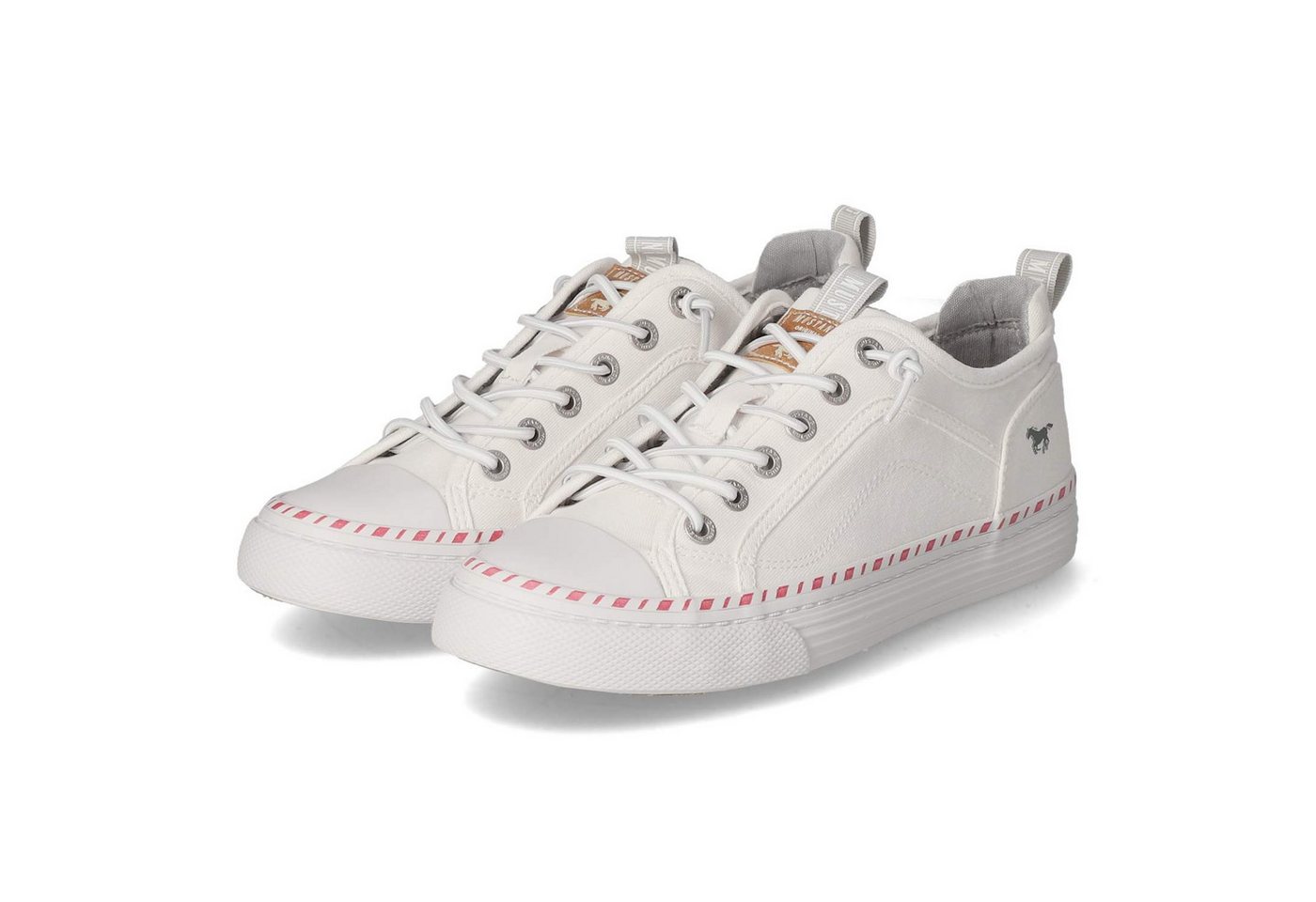 mustang 1376308-1 Damen Textil weiß Schnürschuh