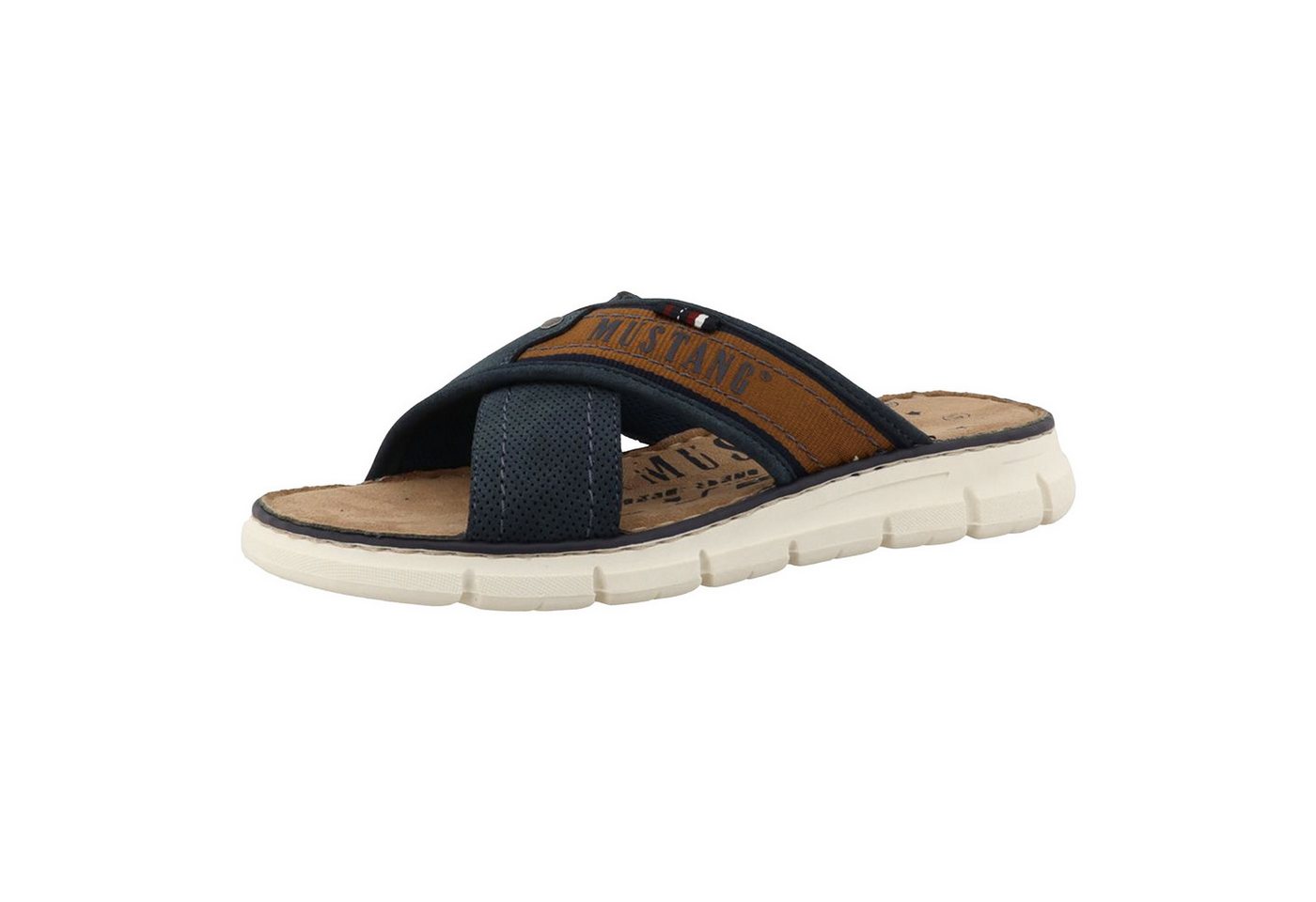 mustang Pantolette Pantolette mit Markendetails (blau)