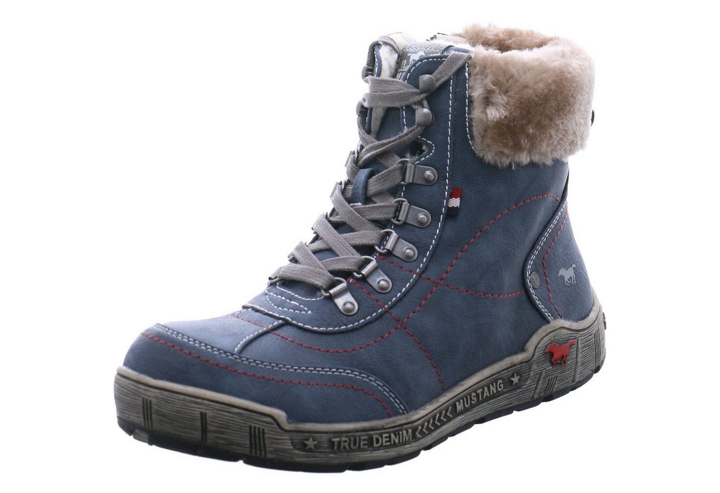 mustang Schnürboots (blau)
