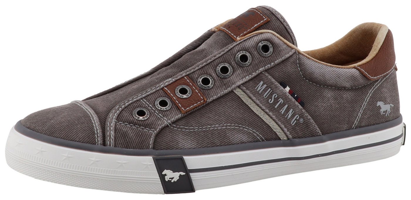 mustang shoes Calogero Slip-On Sneaker Slipper, Freizeitschuh, Halbschuh mit Kontrastnähten (grau)