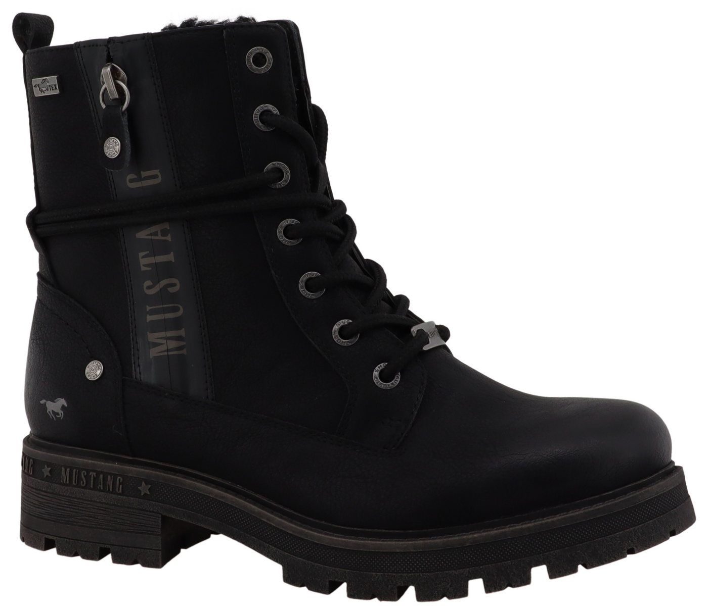 mustang shoes Darleen Winterboots Schnürboots mit Profilsohle (schwarz)