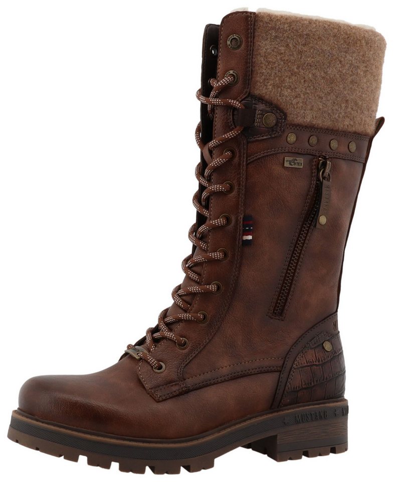 mustang shoes Darleen Winterstiefel Schnürstiefel mit Reißverschluss