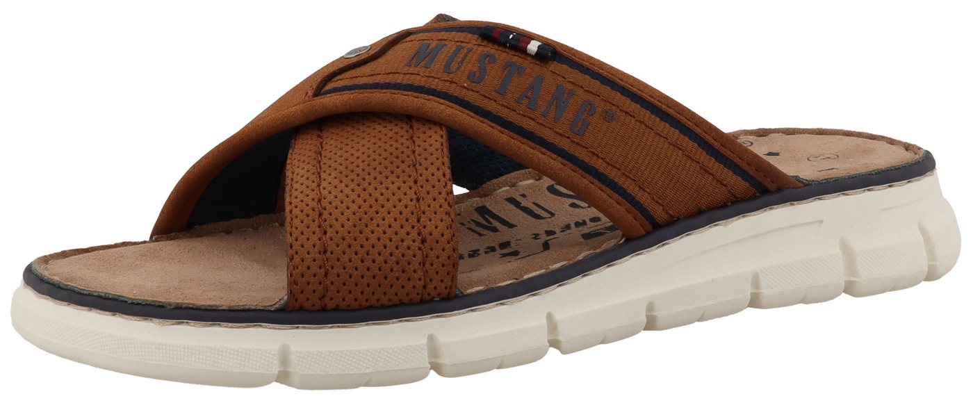 mustang shoes Emiliano Pantolette Sommerschuh, Schlupfschuh mit Logoschriftzug