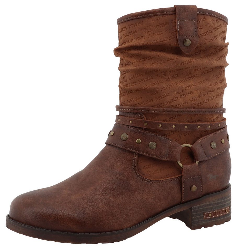 mustang shoes Fabienne Winterboots Stiefelette, Westernboots im Used-Look
