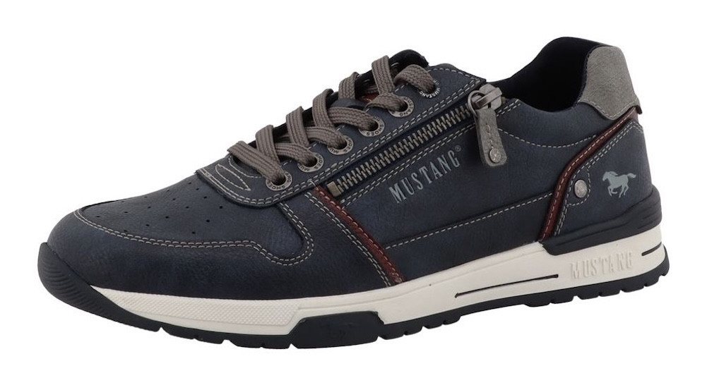 mustang shoes Filippo Sneaker Freizeitschuh, Halbschuh, Schnürer mit seitlichem Reißverschluss