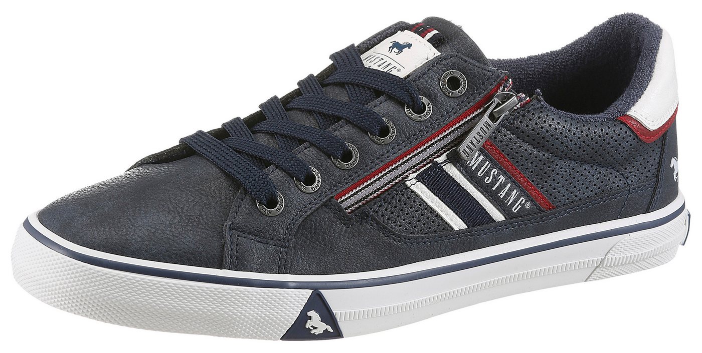 mustang shoes Giuliano Sneaker Freizeitschuh, Halbschuh, Schnürschuh mit modischem Lochmuster