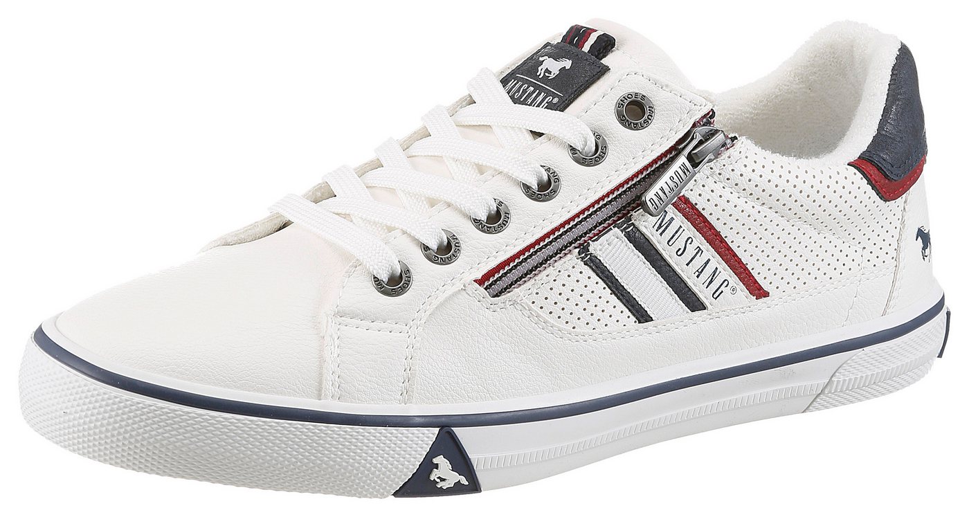 mustang shoes Giuliano Sneaker Freizeitschuh, Halbschuh, Schnürschuh mit modischem Lochmuster